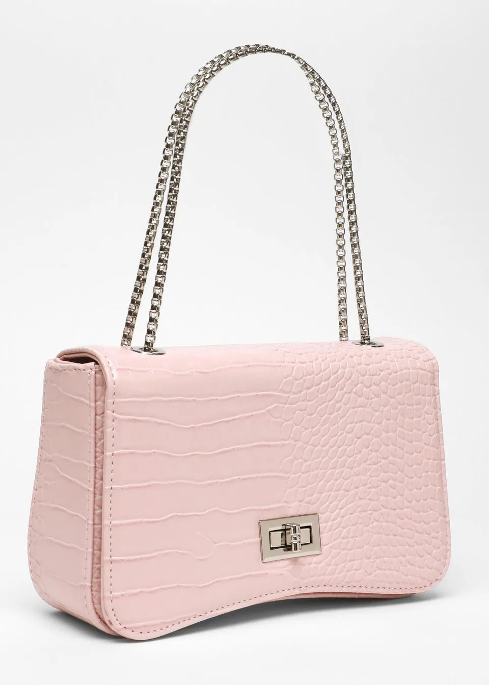 Quiz Pink Croc Cross Body Bag