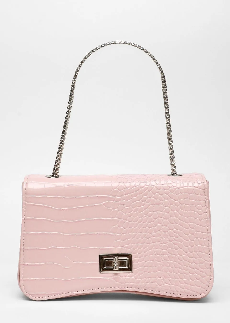 Quiz Pink Croc Cross Body Bag