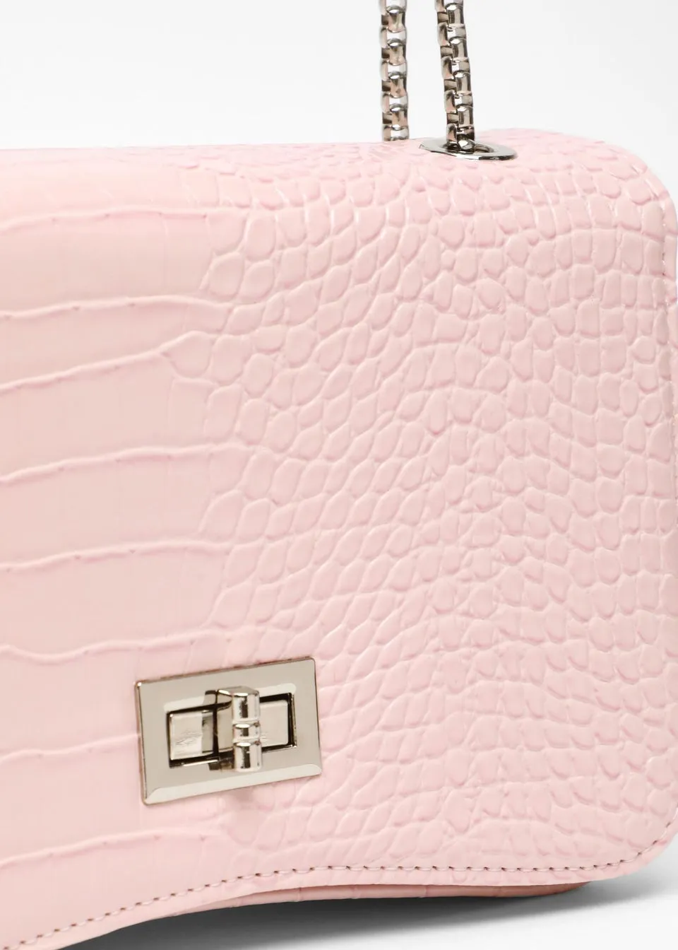 Quiz Pink Croc Cross Body Bag