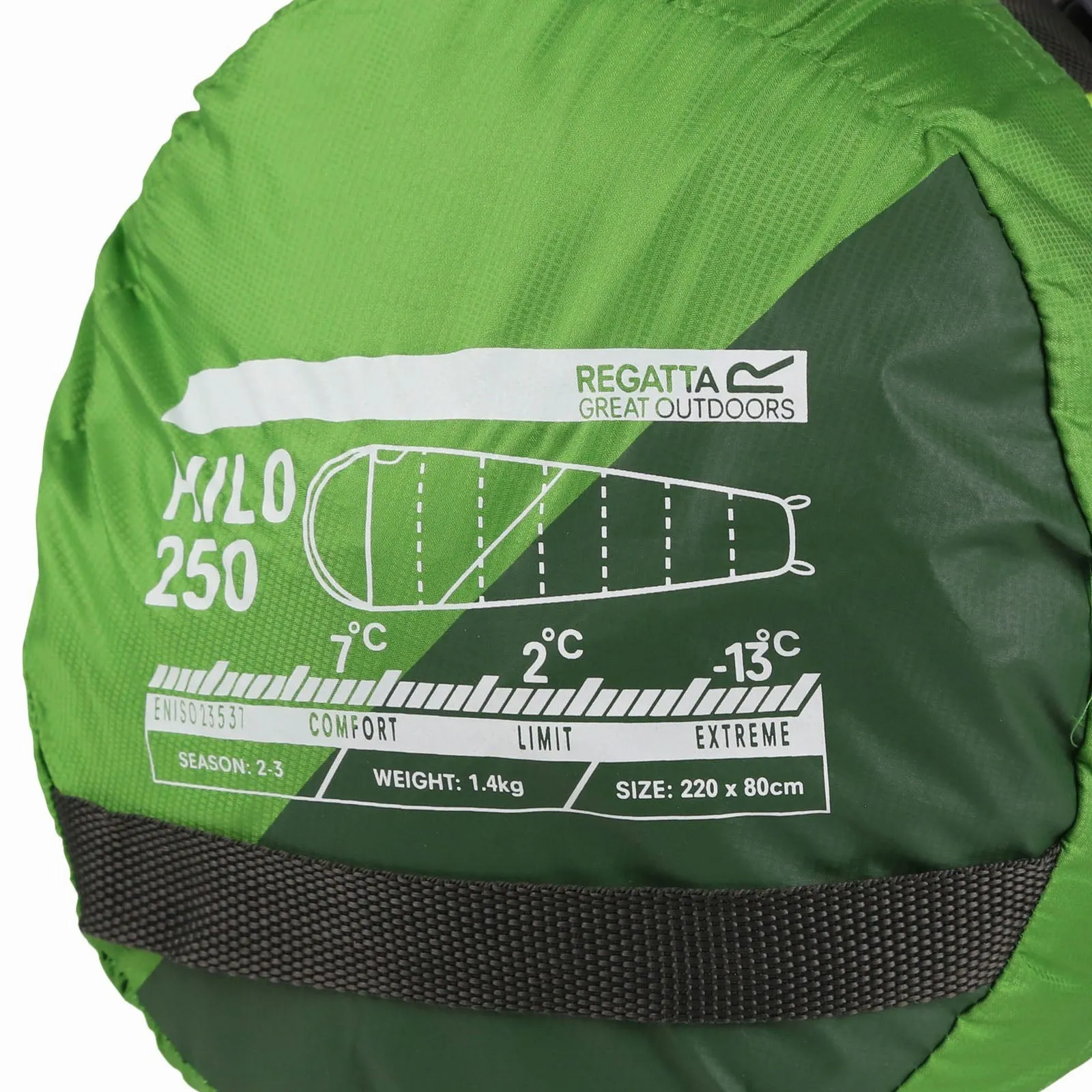 Regatta Hilo V2 250 Mummy Camping Insulated Sleeping Bag - Extreme Green