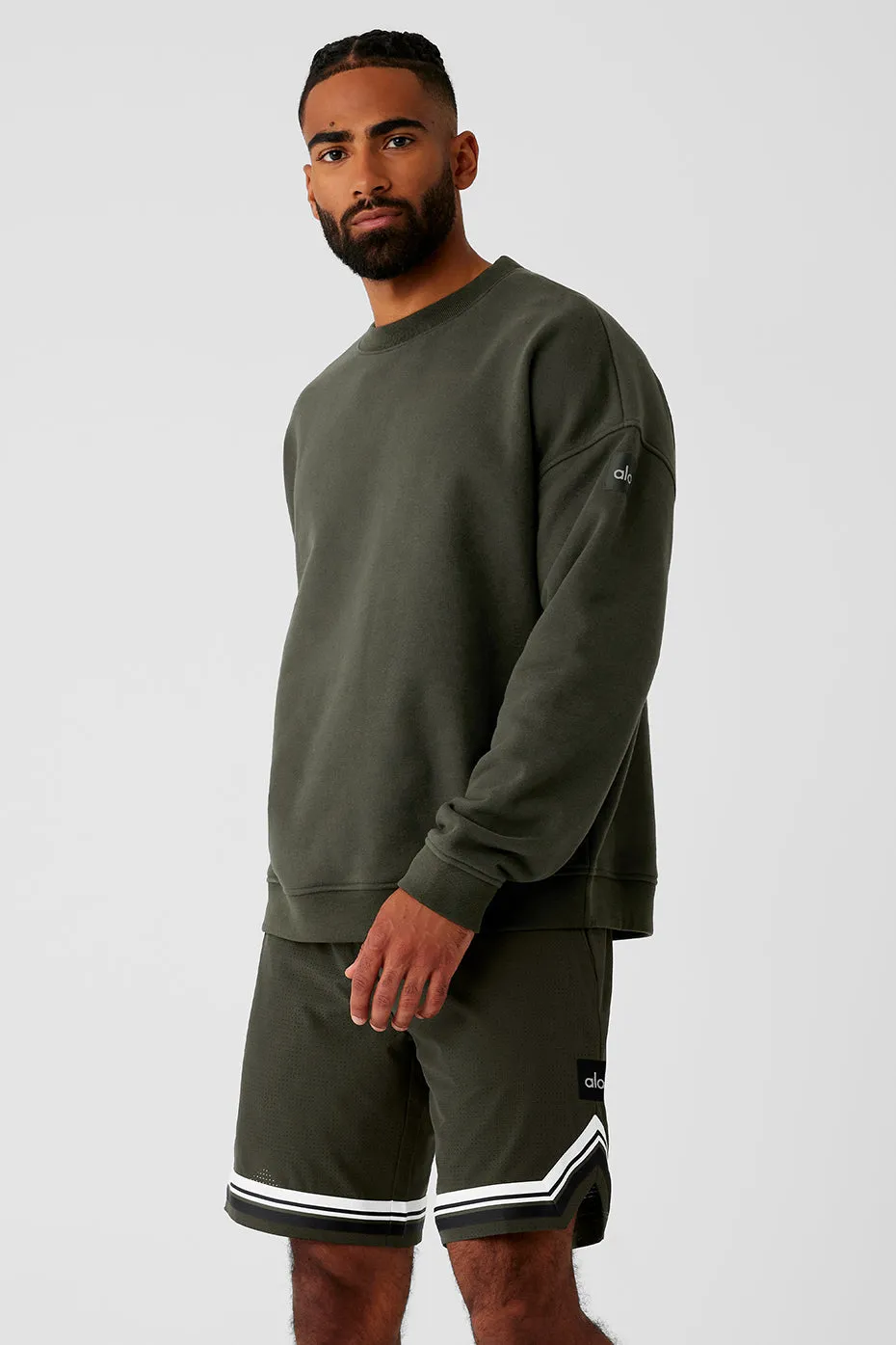 Renown Heavy Weight Crew Neck Pullover - Stealth Green