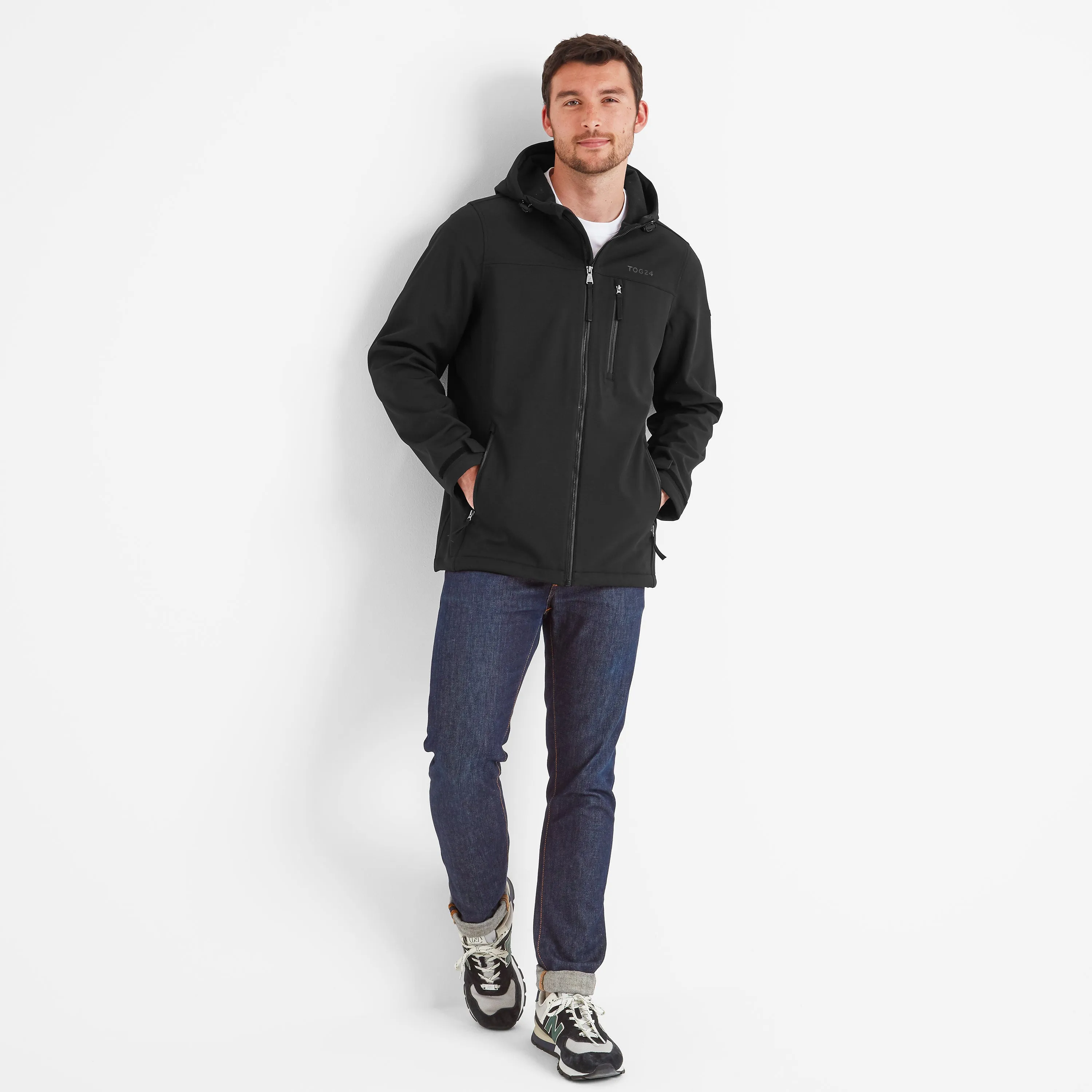 Retner Mens Waterproof Softshell Hooded Jacket - Black