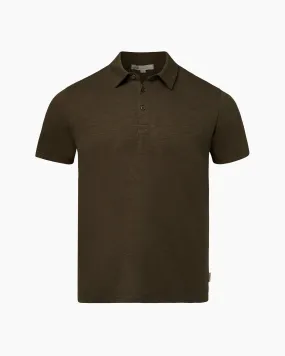 Slub Short Sleeve Polo | Dark Olive