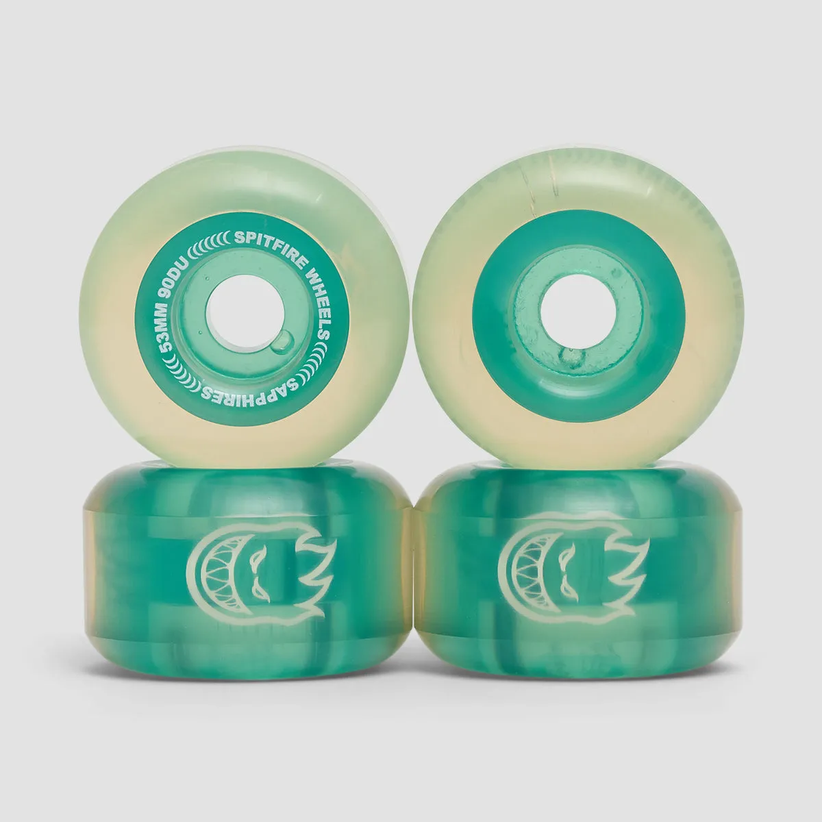 Spitfire Sapphires 90DU Skateboard Wheels Green 53mm