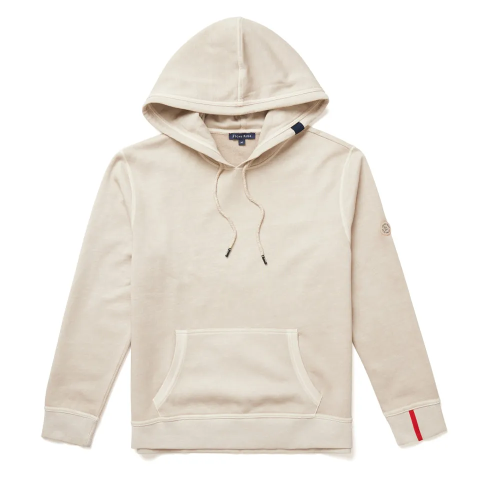 Stone Rose    Solid Garment Washed Hoodie Taupe