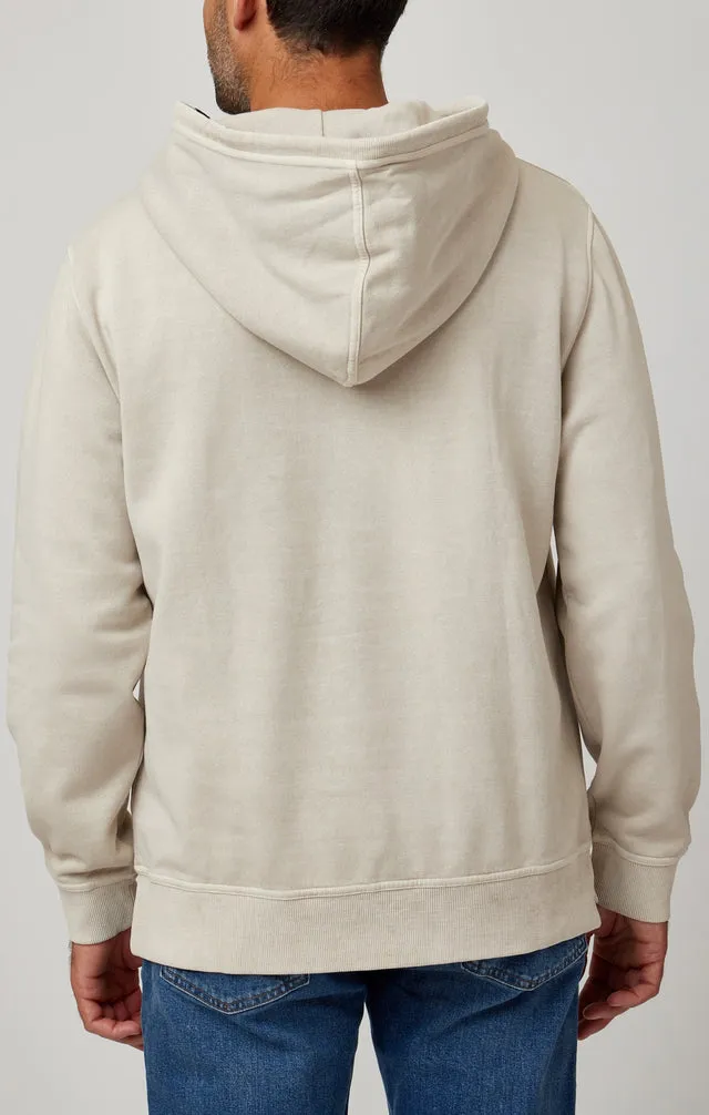 Stone Rose    Solid Garment Washed Hoodie Taupe