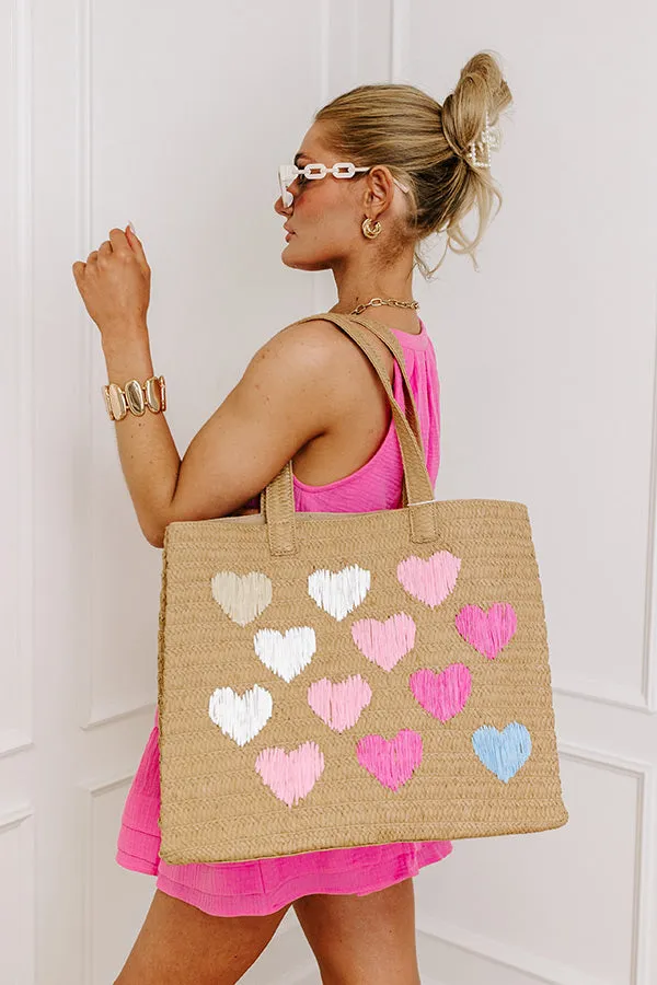 Sweethearts Woven Tote In Tan