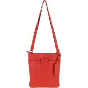 Tab Small Zip Top Leather Cross Body Bag Papaya