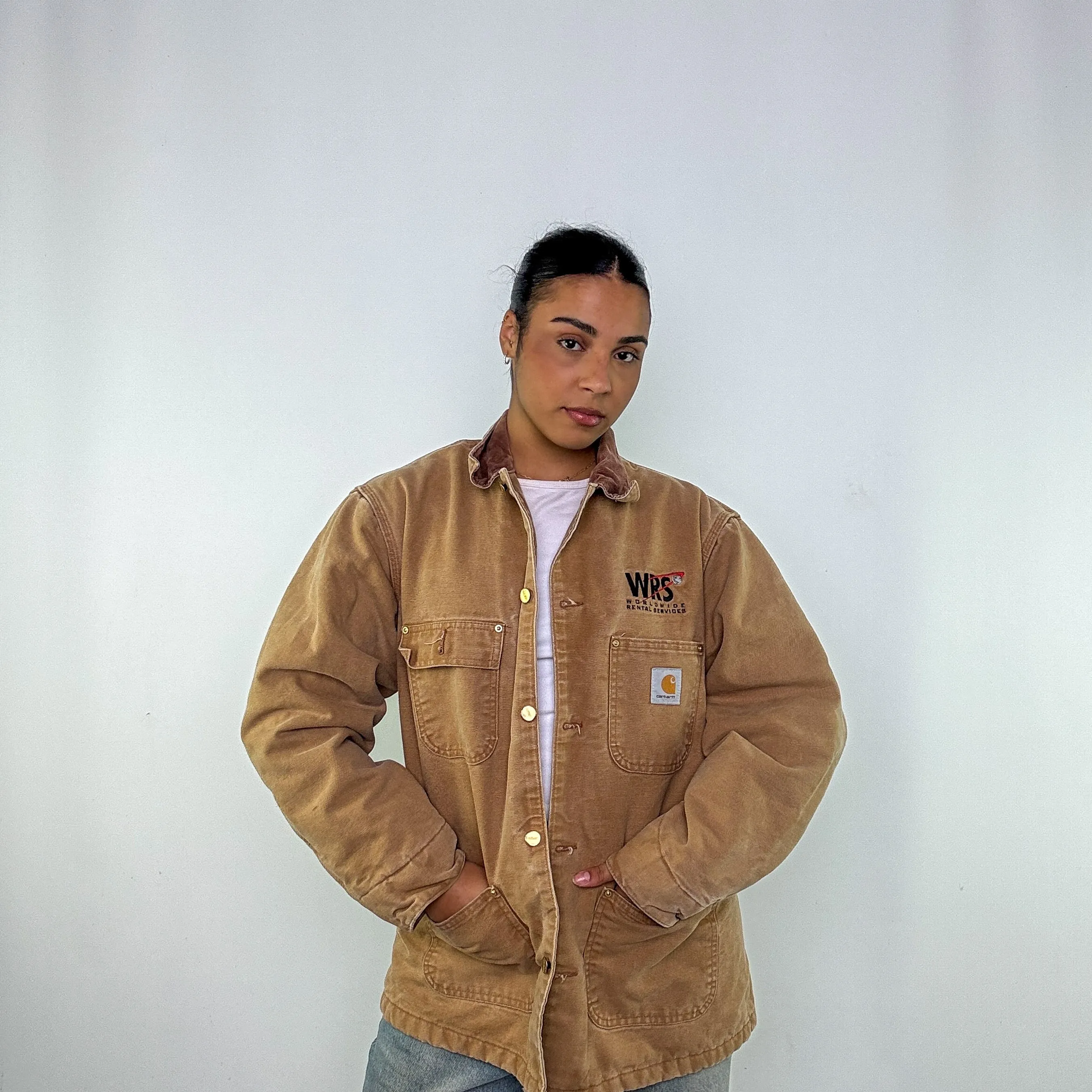 Tan 90s Carhartt Chore Workwear Jacket (L)