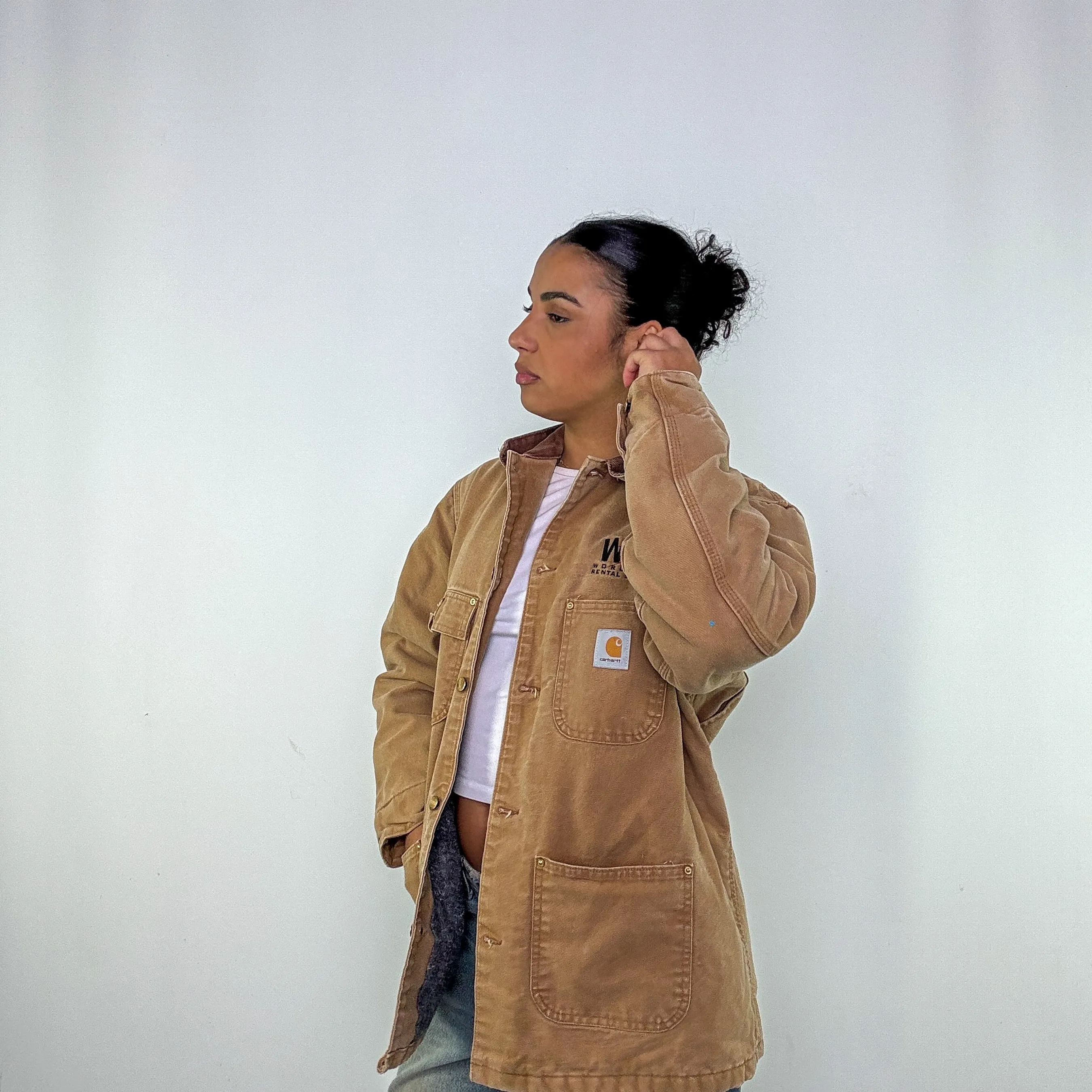 Tan 90s Carhartt Chore Workwear Jacket (L)