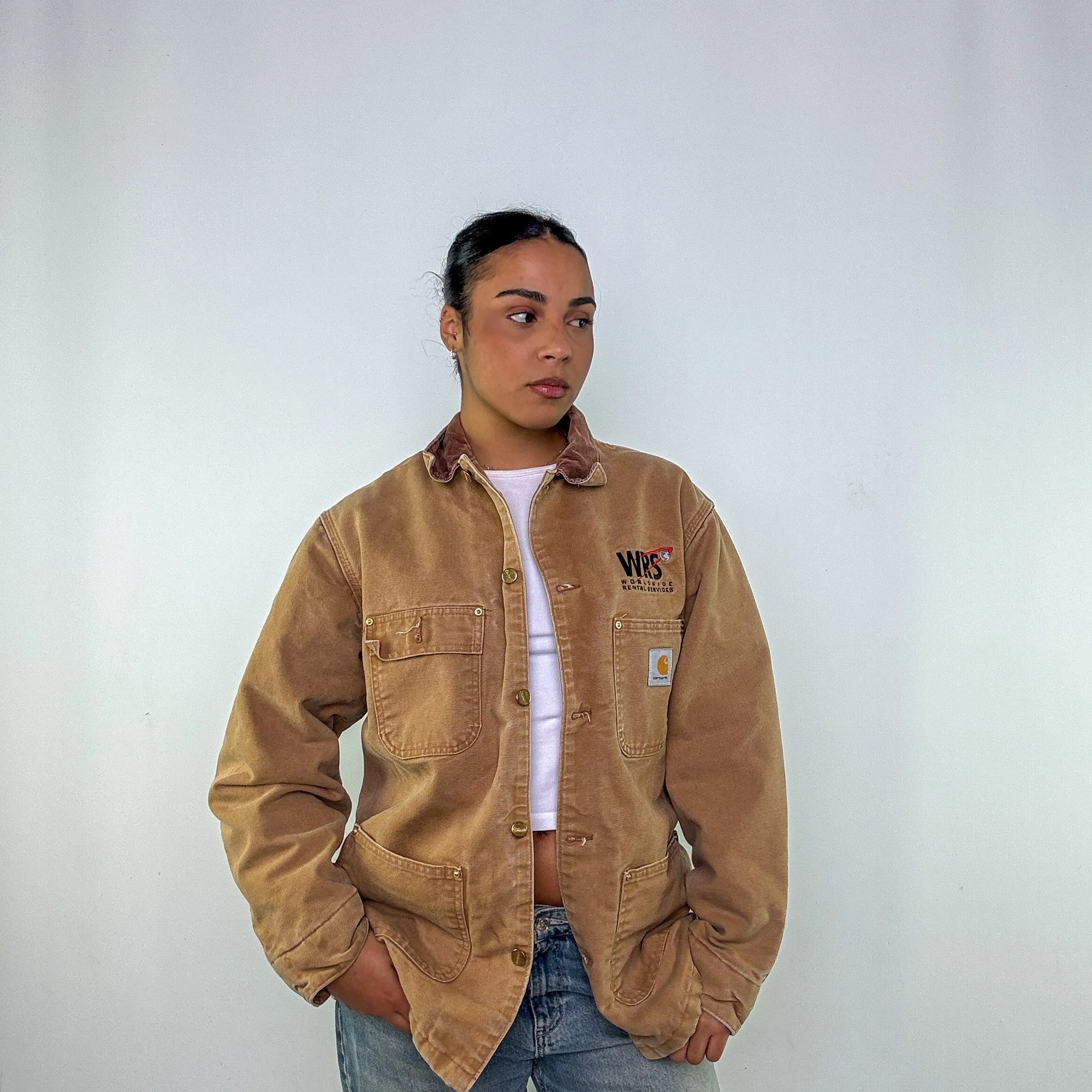 Tan 90s Carhartt Chore Workwear Jacket (L)