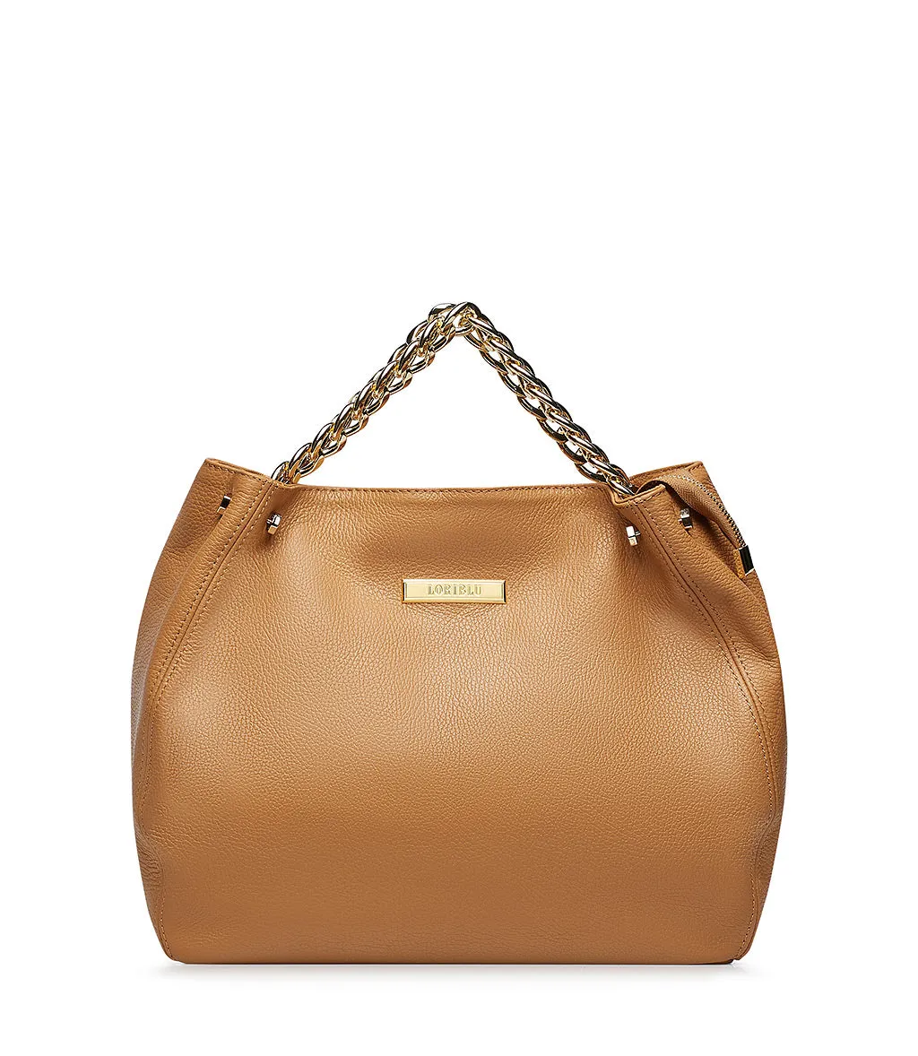 Tan leather shoulder bag