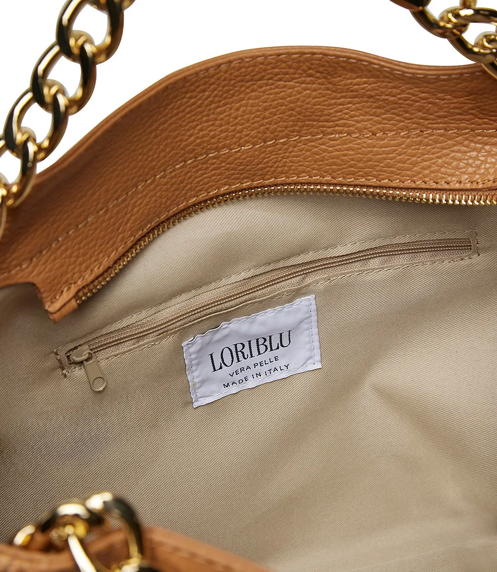 Tan leather shoulder bag