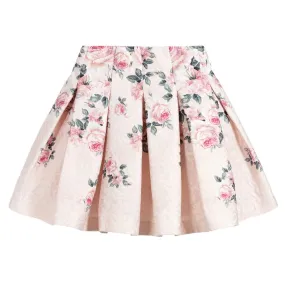 Teen Girls Pink Floral Skirt