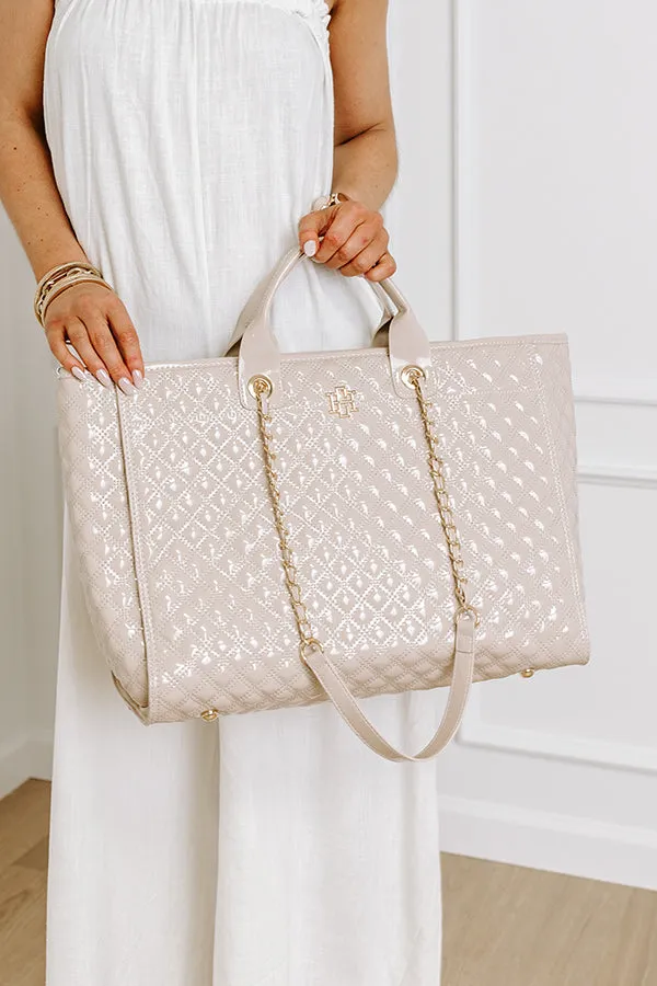 Trip of a Lifetime Patent Quilted Tote in Natural