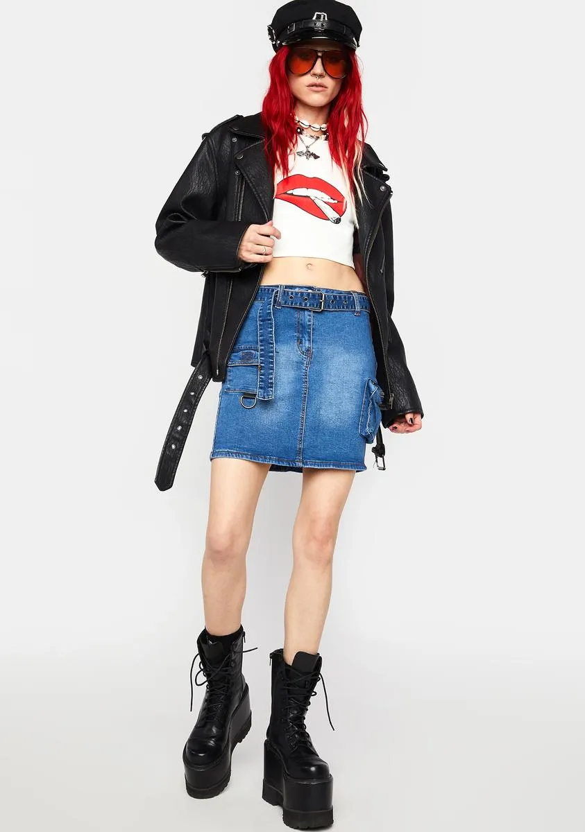 Turn Of Events Denim Skirt-