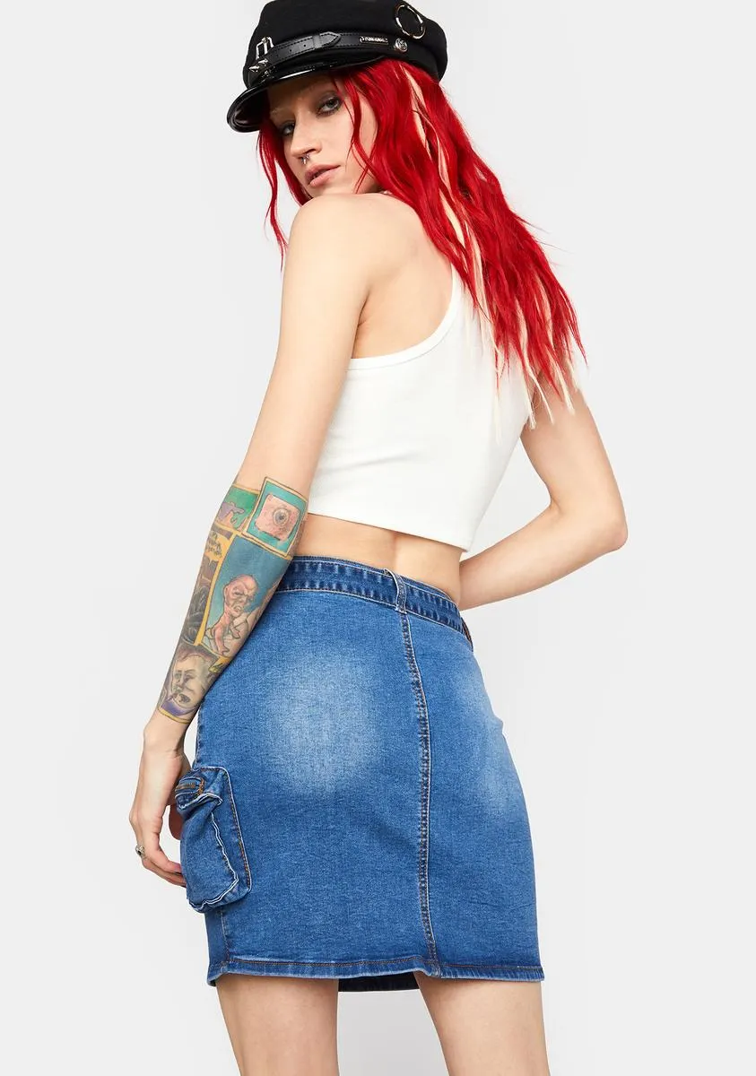 Turn Of Events Denim Skirt-