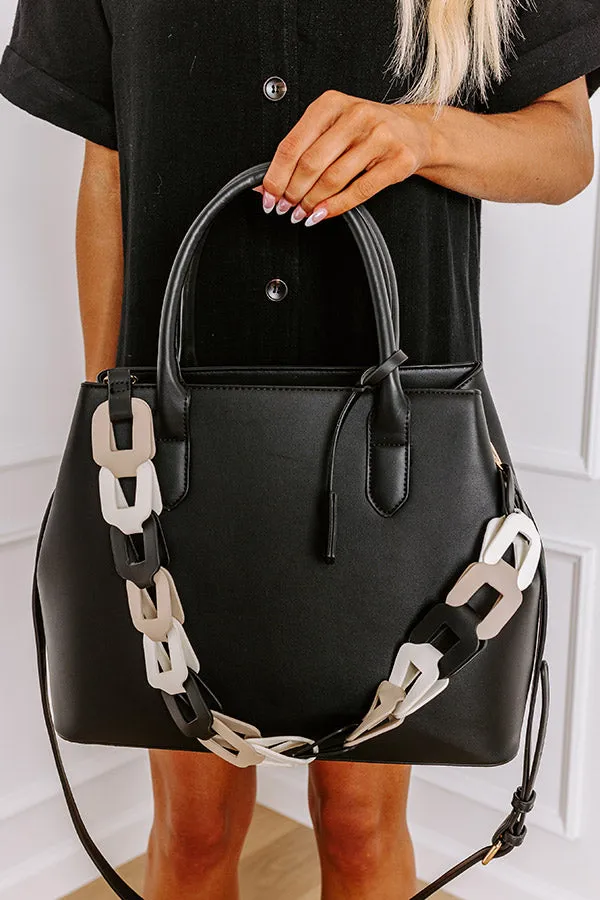 Uptown Cafe Faux Leather Tote in Black