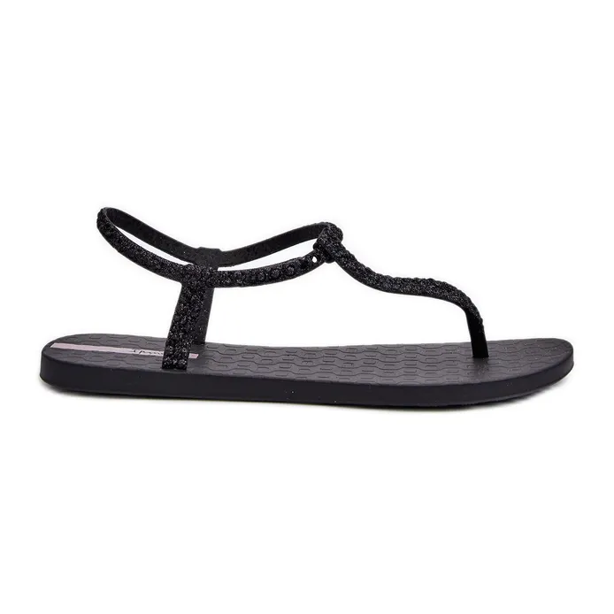 Women's Flip-Flop Sandals With Glitter 26914 Ipanema Class Brilha Fem Black