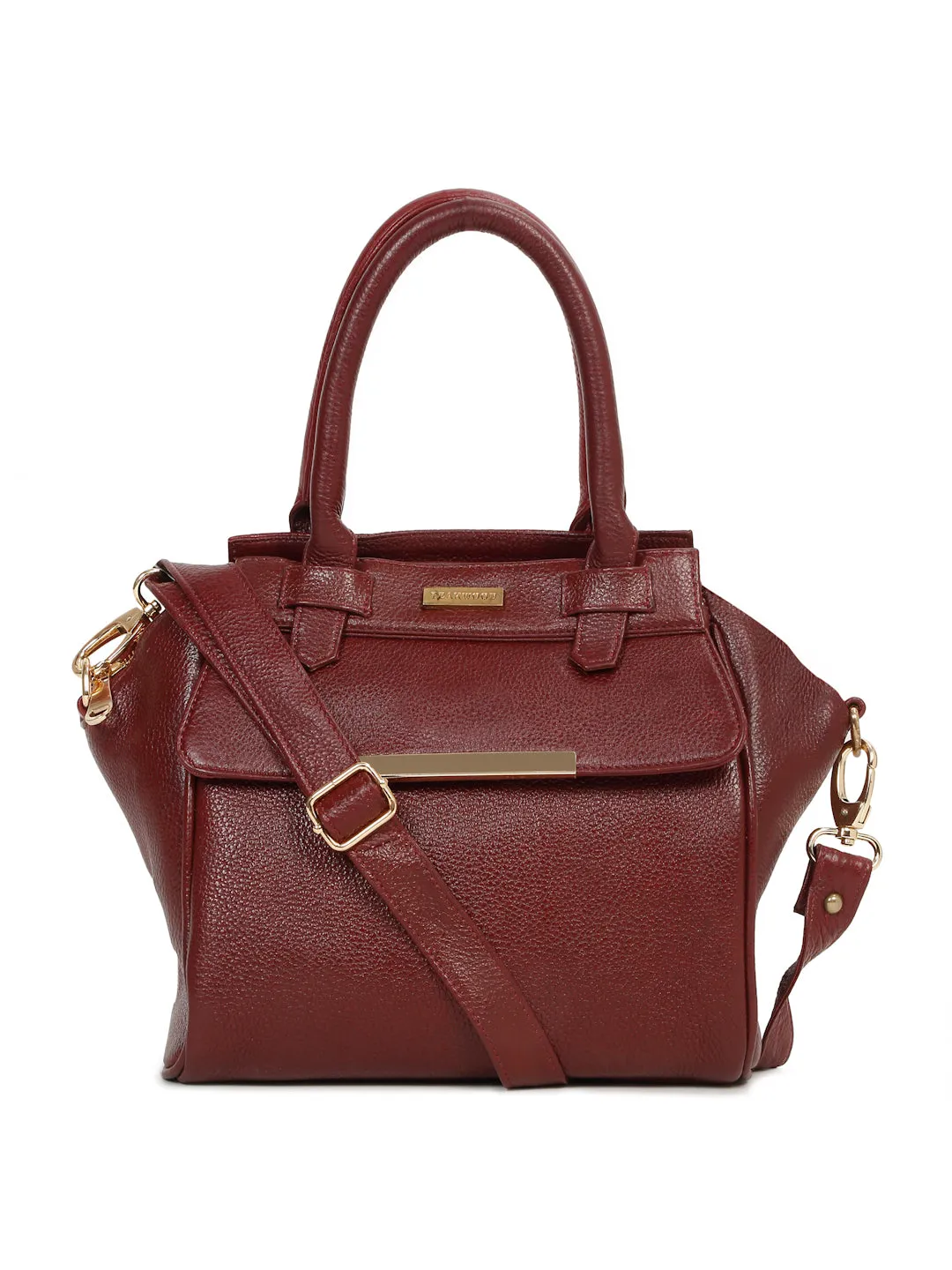 Women's Classy Textured Leather Handheld Bag